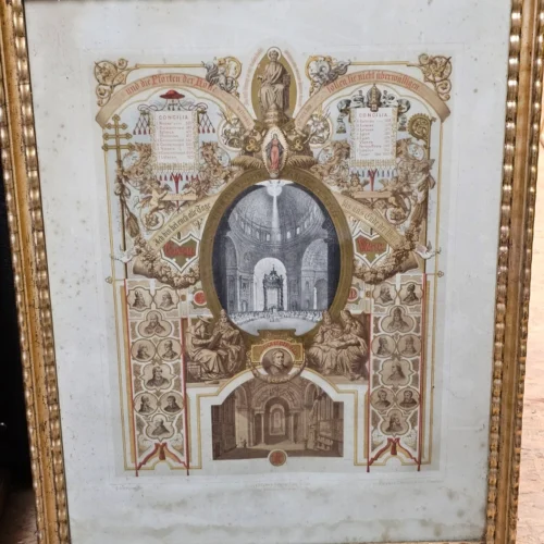Stara litografia – Sobory Powszechne, Watykan, 1869 – C. Scheuren, Düsseldorf / C.F. Calow, Köln
