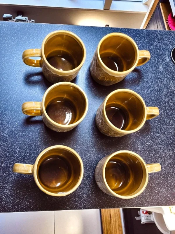 Zestaw 6 japońskich kubków ceramicznych – vintage