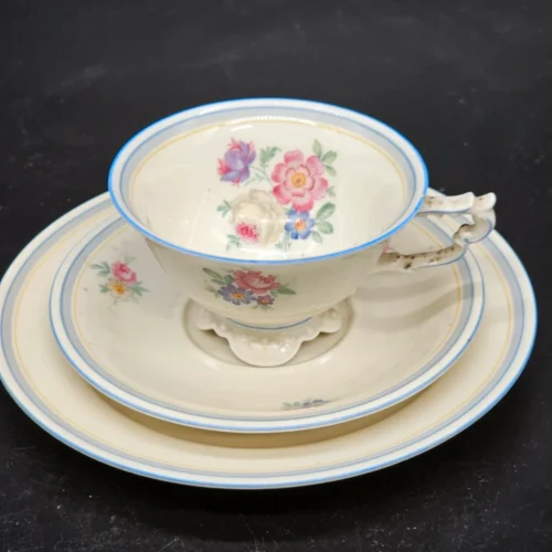 Zestaw filiżanka + spodki Seltmann Weiden – porcelana vintage z kwiatami
