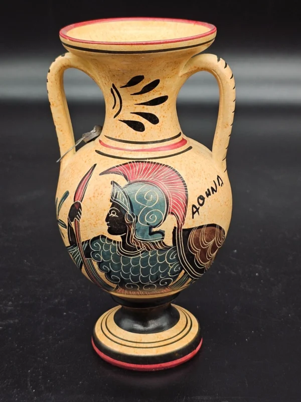 🏺 Ręcznie malowana grecka amfora dekoracyjna – Artemis & Athena, 18 cm, hand made