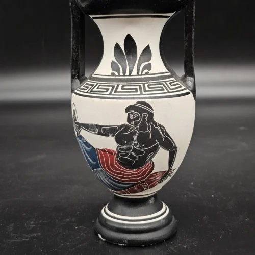 Grecka waza dekoracyjna – styl czarnofigurowy, 21 cm, ręcznie malowana