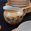 Komplet japońskiej porcelany – 21-elementowy zestaw herbaciano-kawowy z motywem gejszy, 6-osobowy