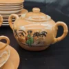 Komplet japońskiej porcelany – 21-elementowy zestaw herbaciano-kawowy z motywem gejszy, 6-osobowy