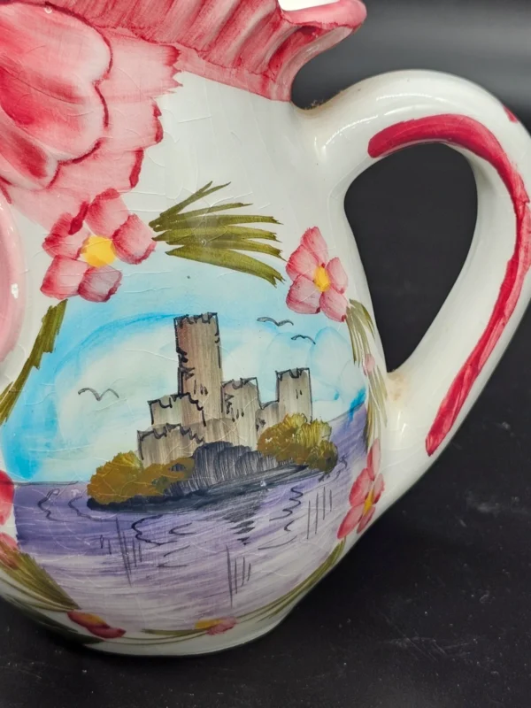Ceramiczny dzbanek kogut – Malcesine Il Castello, ręcznie malowany, Włochy