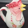Ceramiczny dzbanek kogut – Malcesine Il Castello, ręcznie malowany, Włochy