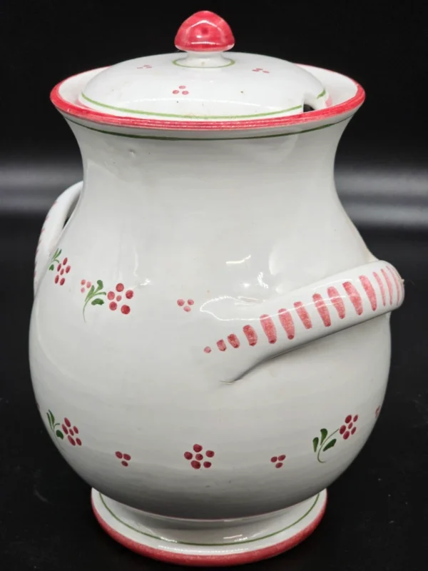 Włoski garnek ceramiczny z pokrywką – ręcznie malowany, 30 cm