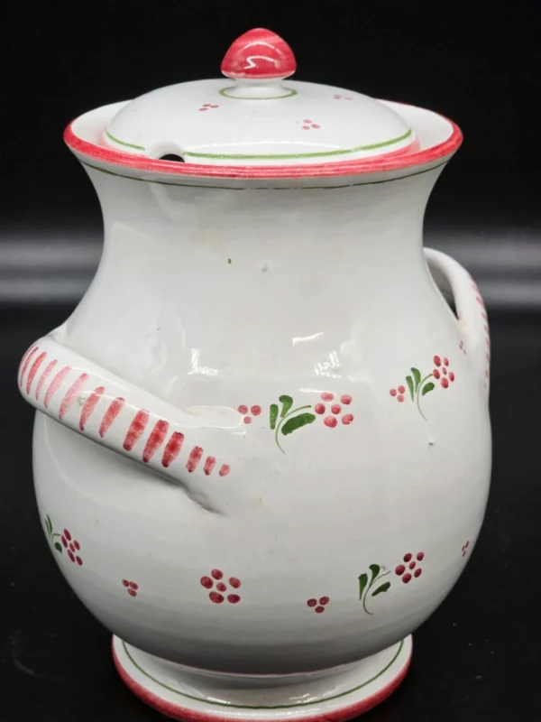 Włoski garnek ceramiczny z pokrywką – ręcznie malowany, 30 cm