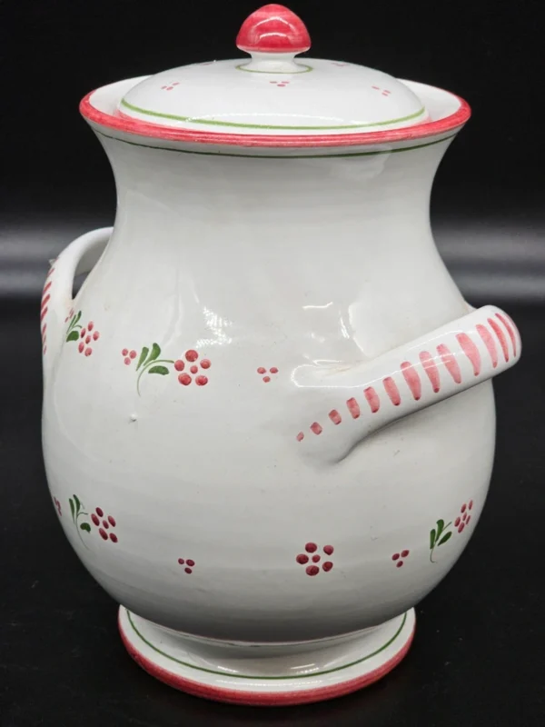 Włoski garnek ceramiczny z pokrywką – ręcznie malowany, 30 cm