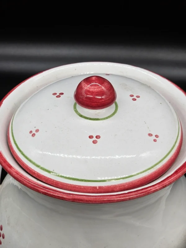 Włoski garnek ceramiczny z pokrywką – ręcznie malowany, 30 cm