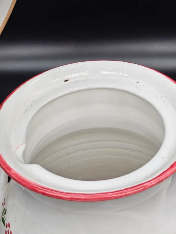 Włoski garnek ceramiczny z pokrywką – ręcznie malowany, 30 cm