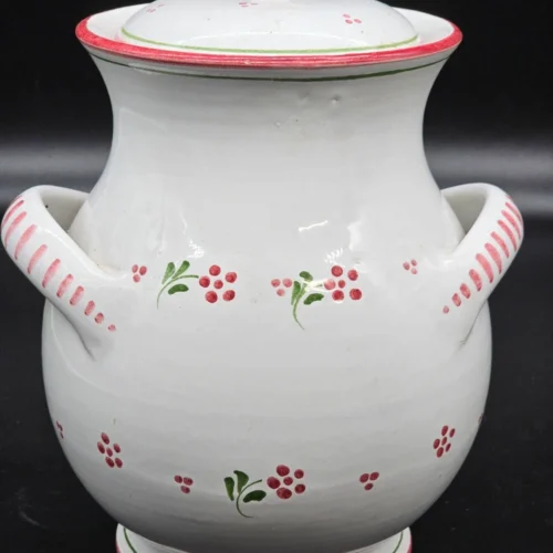 Włoski garnek ceramiczny z pokrywką – ręcznie malowany, 30 cm