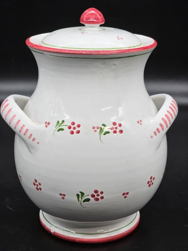 Włoski garnek ceramiczny z pokrywką – ręcznie malowany, 30 cm
