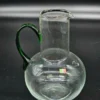 Szklany dzbanek z zielonym uchem, Made in Italy – ręcznie formowany, 19 cm