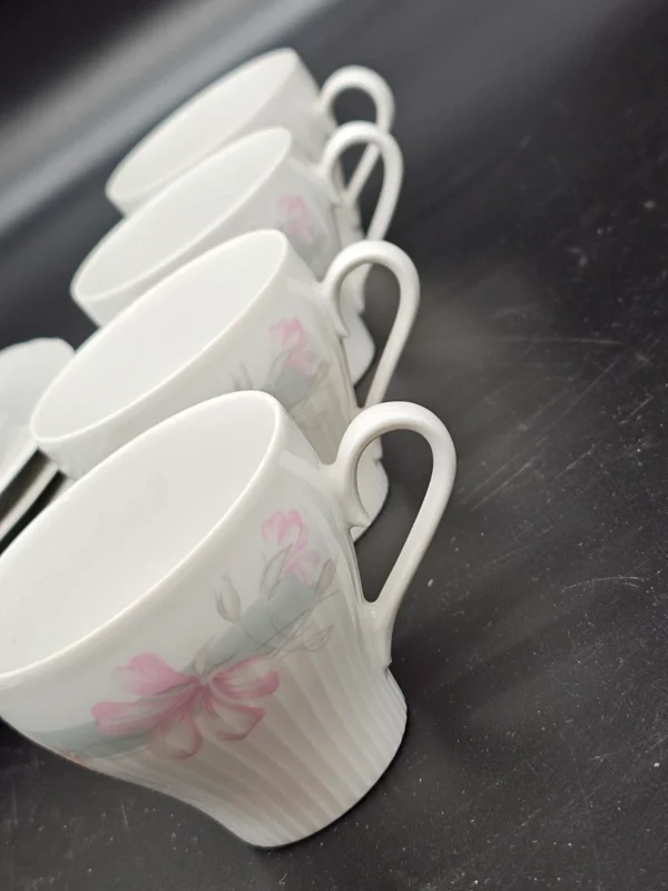 Porcelanowy serwis kawowy Jlmenau Graf von Henneberg – Nrd, lata 70/80. 6 osób