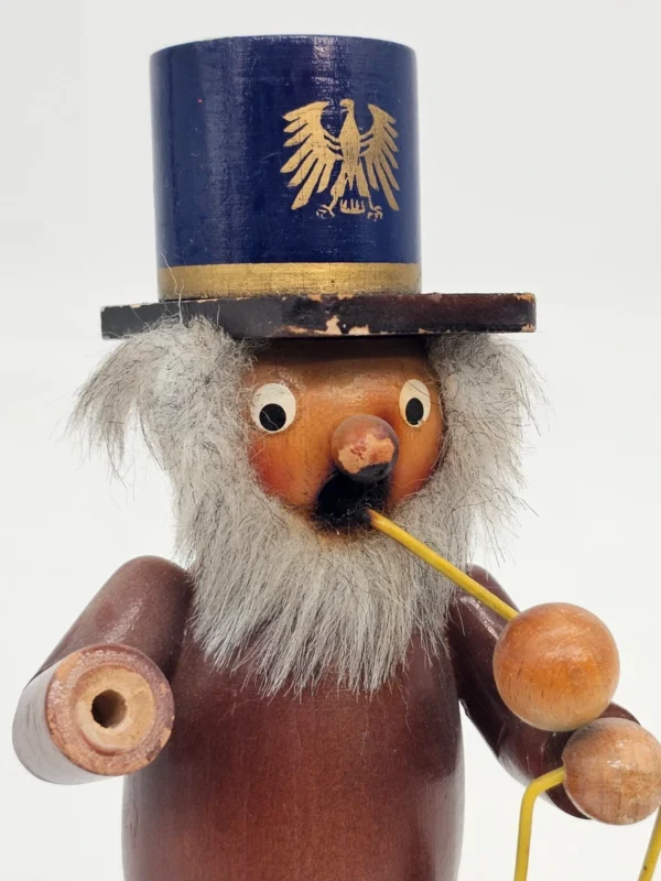 Drewniany palacz z fajką – Rauchermann, Erzgebirge, Niemcy, vintage