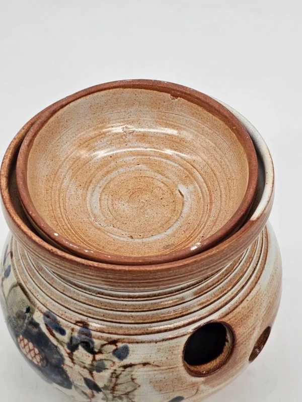 Ceramiczny podgrzewacz z miseczką – Alberto 2006, 18×14 cm, rękodzieło