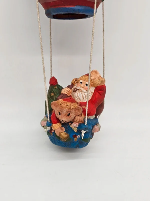 Balon z Mikołajem i myszką – rękodzieło CHRL 1940, 36 cm