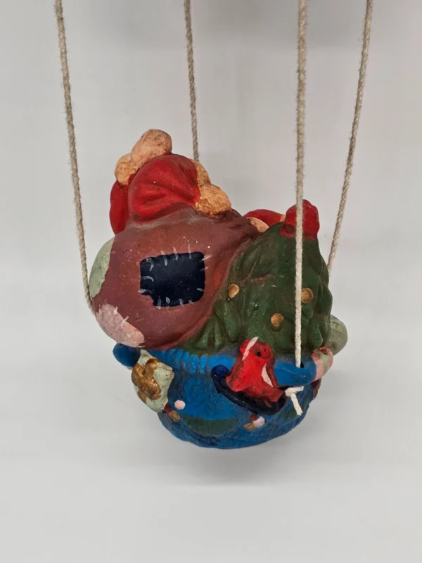 Balon z Mikołajem i myszką – rękodzieło CHRL 1940, 36 cm
