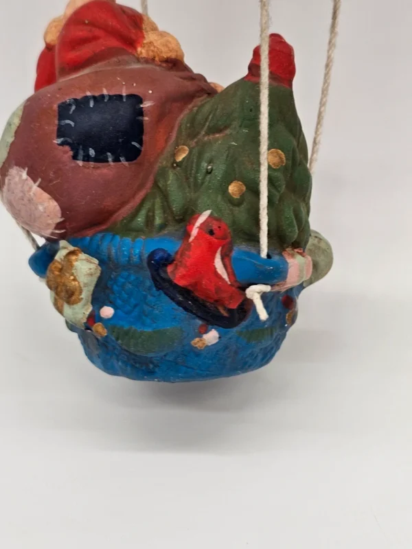 Balon z Mikołajem i myszką – rękodzieło CHRL 1940, 36 cm