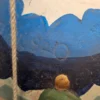Balon z Mikołajem i myszką – rękodzieło CHRL 1940, 36 cm