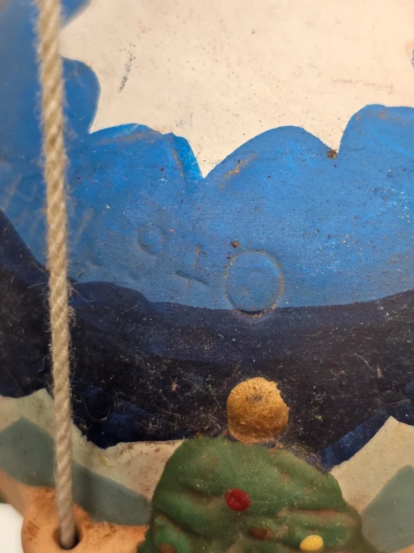 Balon z Mikołajem i myszką – rękodzieło CHRL 1940, 36 cm