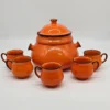 Zestaw do grzanego wina lub ponczu – Wächtersbach West Germany, pomarańczowa ceramika vintage