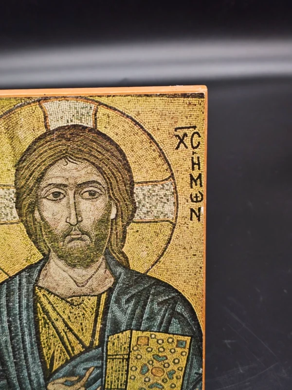 Ikona „Christus der Erbarmer”, bizantyńskie mozaikowe, Schwabenverlag Ellwangen, 25×15 cm
