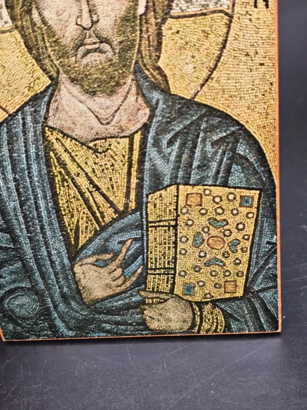 Ikona „Christus der Erbarmer”, bizantyńskie mozaikowe, Schwabenverlag Ellwangen, 25×15 cm