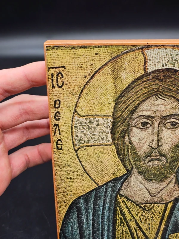 Ikona „Christus der Erbarmer”, bizantyńskie mozaikowe, Schwabenverlag Ellwangen, 25×15 cm
