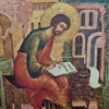 Ikona „Ewangelista Łukasz”  II poł. XVII w., reprodukcja Galerie Ilas Neufert, Monachium, 16×21 cm