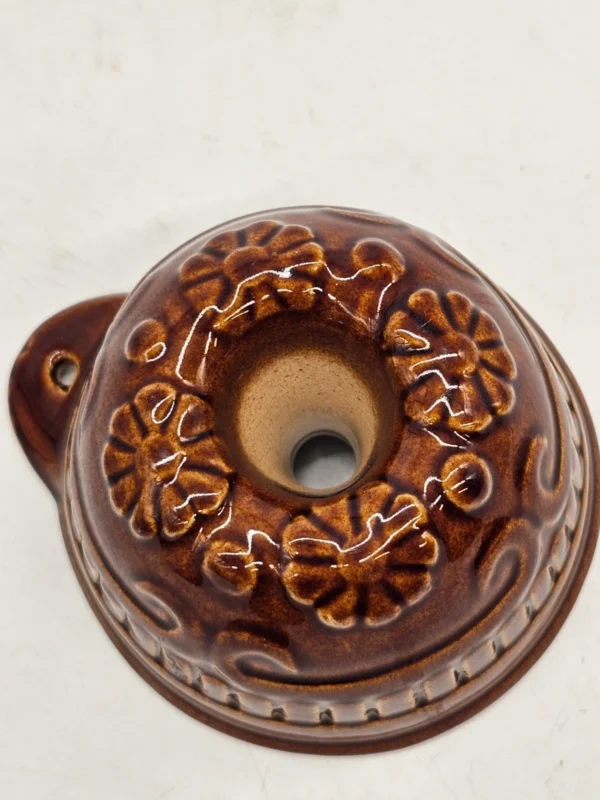 Mini forma ceramiczna do pieczenia / dekoracyjna – brązowe szkliwo, 12 cm