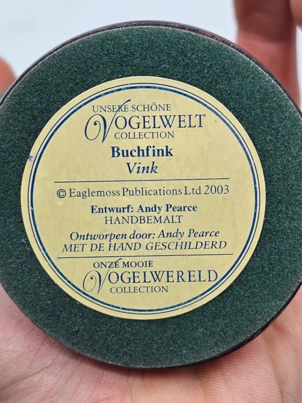 Figurka Vogelwelt Collection – Buchfink (zięba), proj. Andy Pearce, 2003, 10 cm