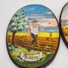 Zestaw 4 drewnianych tablic „Pory roku” ręcznie malowane, Niemcy, lata 70–80.