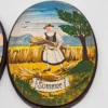 Zestaw 4 drewnianych tablic „Pory roku” ręcznie malowane, Niemcy, lata 70–80.