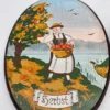 Zestaw 4 drewnianych tablic „Pory roku” ręcznie malowane, Niemcy, lata 70–80.