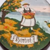 Zestaw 4 drewnianych tablic „Pory roku” ręcznie malowane, Niemcy, lata 70–80.