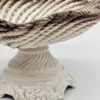 Włoska misa porcelanowa na nodze – ażurowa plecionka, Made in Italy, 18×10 cm
