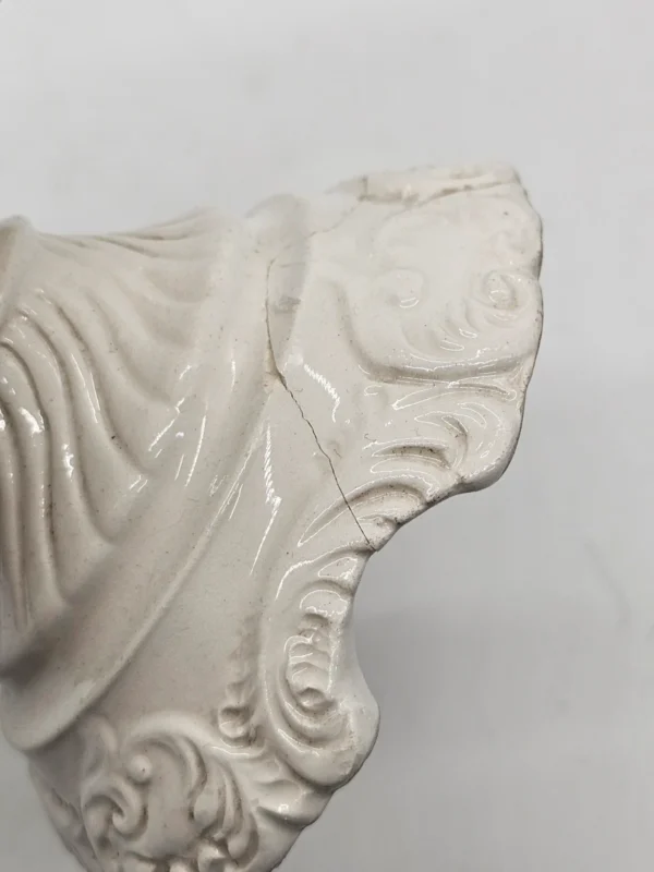 Włoska misa porcelanowa na nodze – ażurowa plecionka, Made in Italy, 18×10 cm
