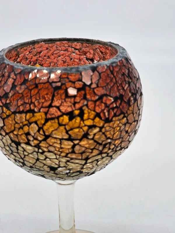 Kielich dekoracyjny mozaikowy – szkło artystyczne, 15 cm