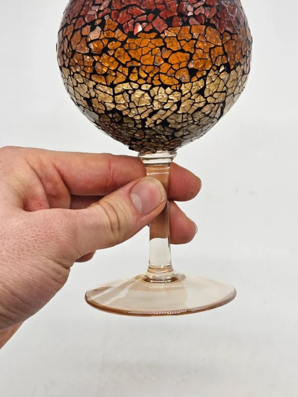 Kielich dekoracyjny mozaikowy – szkło artystyczne, 15 cm