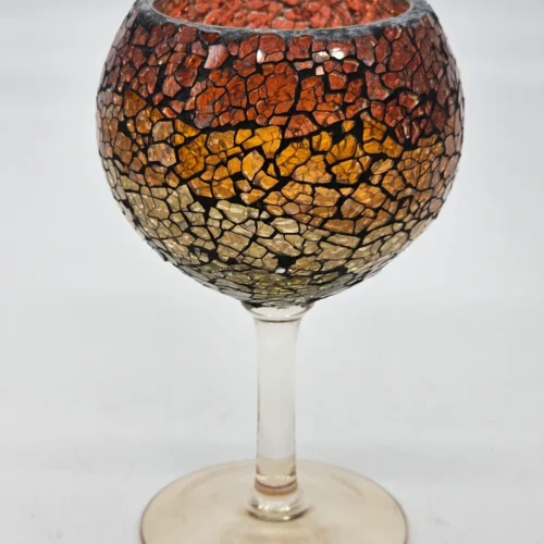 Kielich dekoracyjny mozaikowy – szkło artystyczne, 15 cm
