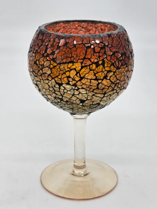 Kielich dekoracyjny mozaikowy – szkło artystyczne, 15 cm