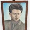 Portret żołnierza lotnictwa – ręcznie koloryzowana fotografia w ramie, lata 40-50 33×44 cm