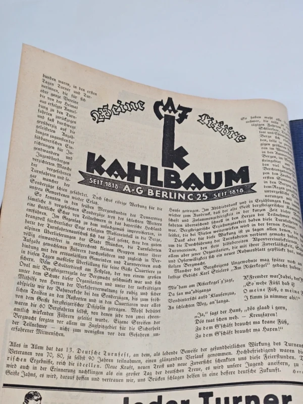 „Festzeitung zum 13. Deutschen Turnfest” oryginalne wydanie historyczne, Niemcy, lata 30 XX wieku