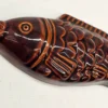 Ceramiczna forma w kształcie ryby – brązowa glazura, 25 cm