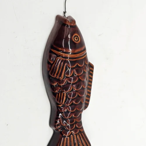 Ceramiczna forma w kształcie ryby – brązowa glazura, 25 cm
