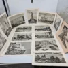 Zestaw 12 grafik i fotografii architektonicznych – Moskwa i Niemcy, lata 40–50