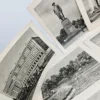 Zestaw 12 grafik i fotografii architektonicznych – Moskwa i Niemcy, lata 40–50