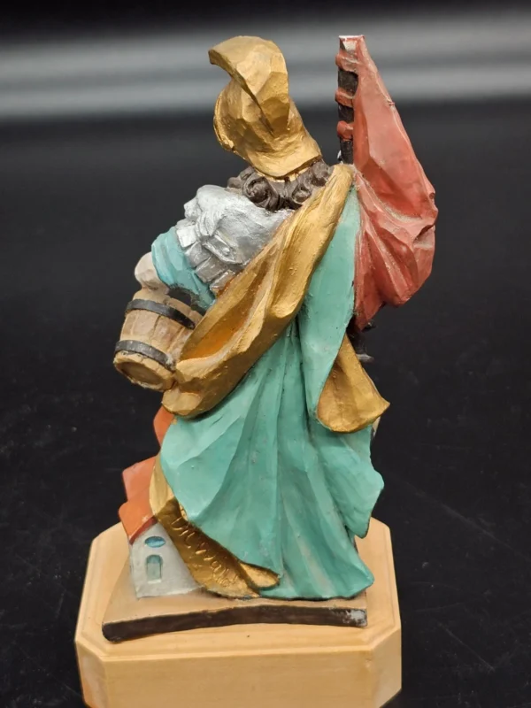 Figura św. Floriana – Günther Schössl, Niemcy, 22 cm, drewno i gips, Dickwald
