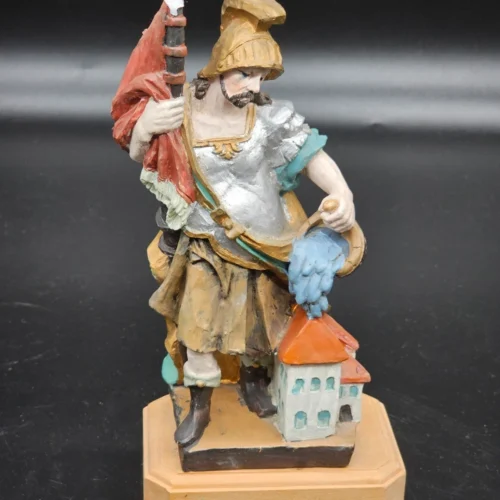 Figura św. Floriana – Günther Schössl, Niemcy, 22 cm, drewno i gips, Dickwald